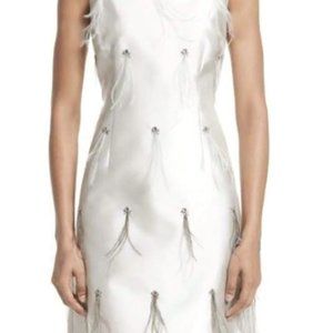New! St. John Dress. Size 4. Ostrich Feathers